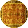 thumbnail image 1 of Ahgly Company Indoor Round Oriental Yellow Industrial Area Rugs, 6' Round, 1 of 4
