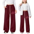 thumbnail image 2 of Gelikeya Kids Boys Girls Baggy Sweatpants Straight Wide Leg Open Bottoms Trackpants Casual Loose Athletic Joggers Teen Girl's Fashion, & 8-9 Years, 2 of 9
