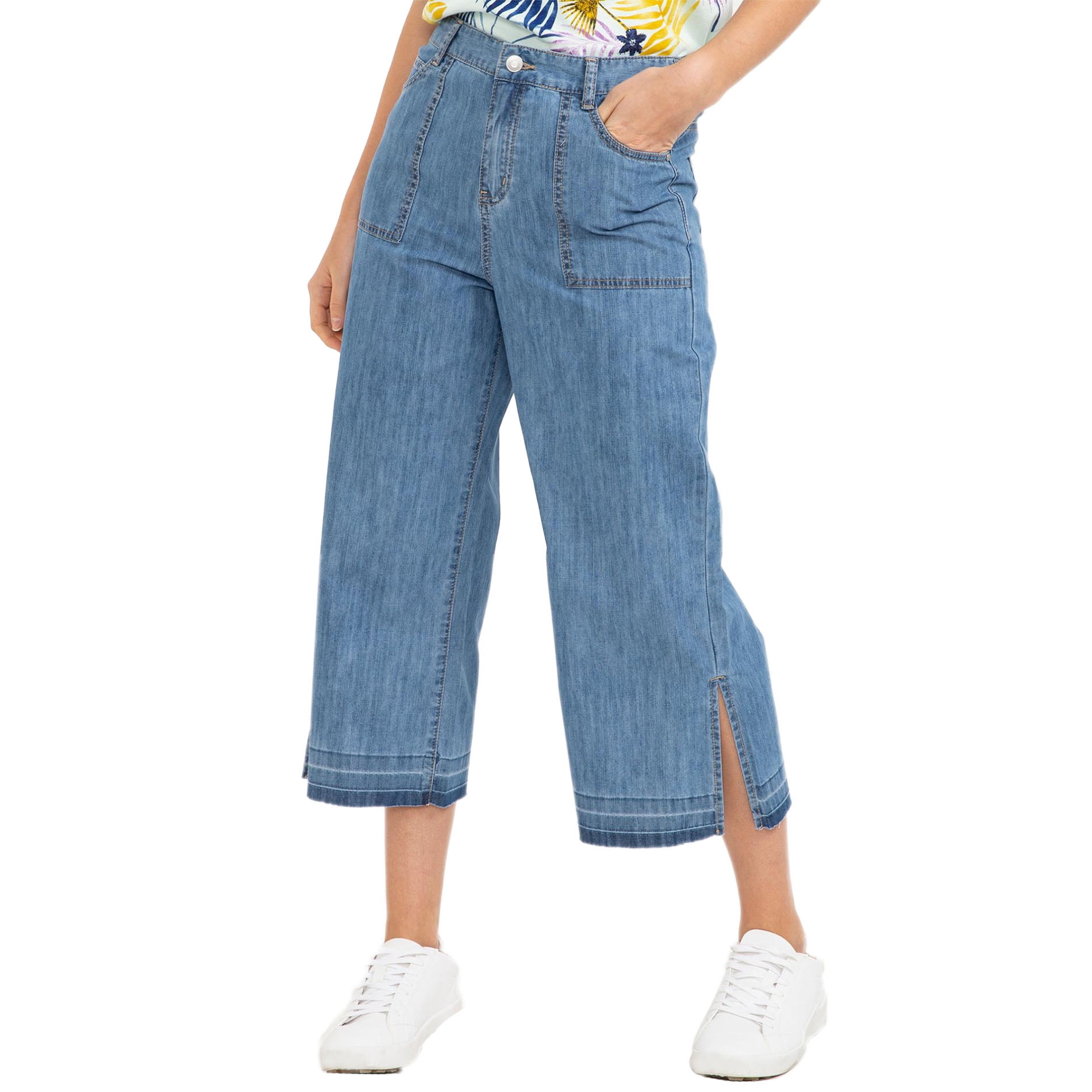 lightweight denim capris