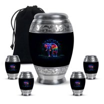 Yatskia Neon Elephant Funeral Urns For Adult Ashes Men & Women, Urns For Human Ashes Adult, (Monar 10 Inch and 3 Inch)
