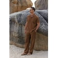 thumbnail image 3 of COOFANDY Men's 2 Piece Summer Beach Linen Button Down Shirt & Pant Outfit Set, 3 of 12