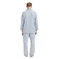 thumbnail image 2 of GLOBAL Men's Pajamas Sets 100% Cotton Flannel Sleepwear Long-Sleeve Top & Bottom Loungewear White Stripes S, 2 of 6