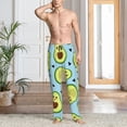 thumbnail image 5 of Uemuo Avocado and Hearts Pattern Men's Wide Leg Palazzo Lounge Pants with Pockets Light Weight Loose Comfy Casual Pajama Pants-Small, 5 of 9