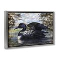thumbnail image 4 of Stupell Industries Loon in Rustic Pond Animals Painting Gray Floater Framed Canvas Art Print Wall Art, 31 x 21, 4 of 10