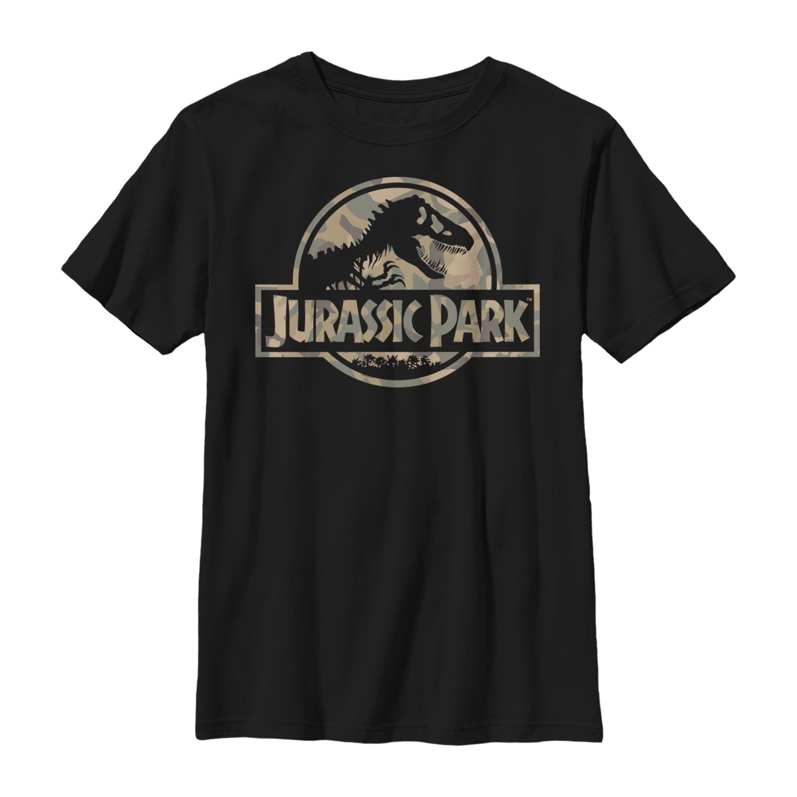 Jurassic Park Boy's Jurassic Park Camo Logo TShirt
