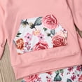 thumbnail image 5 of Bilo Infant Baby Girl Floral Pattern Long Sleeve Hoodie and Pants 3 pcs Cotton Outfit (Light Pink Floral, 6-12 Months), 5 of 5