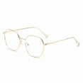 thumbnail image 3 of Lightweight Silver Metal Eyeglasses, Polygon Frame, Anti Blue Light Fashion Eyewear for Men Women, 3 of 6