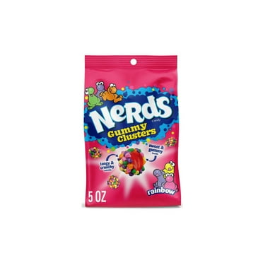 NERDS Gummy Clusters, Candy Pack Of 1 Rainbow, Crunchy and Gummy