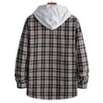 thumbnail image 5 of Tdoqot Mens Long Sleeve Shirts Button Down- Loose Plaid Casual Crew Neck Flannel Shirts for Men with Hoodie Black Size XS, 5 of 8
