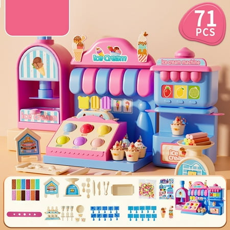 

BAOPAI Clearance Ice Cream Puree Maker For Kids Clays Plasticine Simulation Ice Cream Molds Set Funs Play House Toys Best Gift