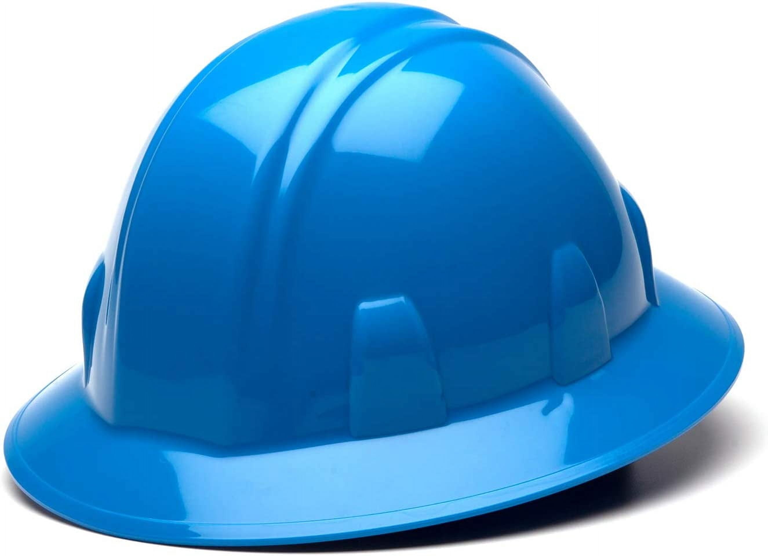Pyramex SL Series Full Brim Hard Hat HP24162 Light Blue Full Brim Style 4-Point