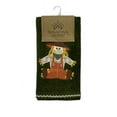 thumbnail image 6 of Serafina Home Autumn Fall Bath Fingertip Towels, Forest Olive Dark Green, 100% Cotton, Embroidered Scarecrow Design, 2 Piece Set, 12" x 18", 6 of 8
