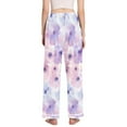 thumbnail image 3 of Dailycode Women's Pajama Pants Wide Leg Lounge Pj Bottoms With Pockets Sweet Watercolor Flower, 3 of 7