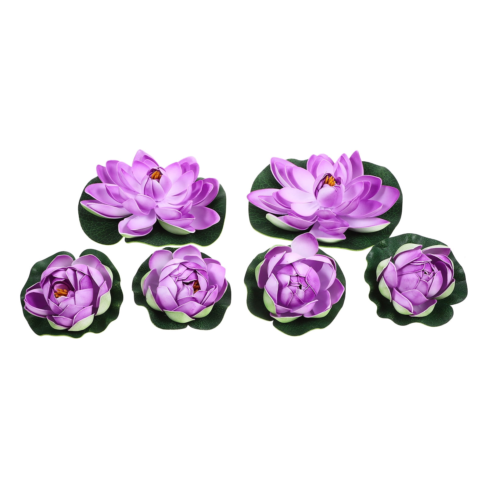 Alasum 6-Piece Artificial Floating Flowers Faux Water Decorations for Garden Pool Aquarium Home Yard