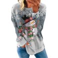thumbnail image 1 of Gibobby Sudadera de Manga Larga para Mujer informal de manga larga para mujer, sudadera con capucha con estampado Digital navideño, Top informal (Gris, L), 1 of 4