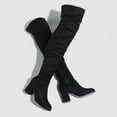 thumbnail image 6 of Mostsola Womens Over the knee Thigh High Boots Suede Chunky Block Heel Pull on Side Zipper Boots, 6 of 9