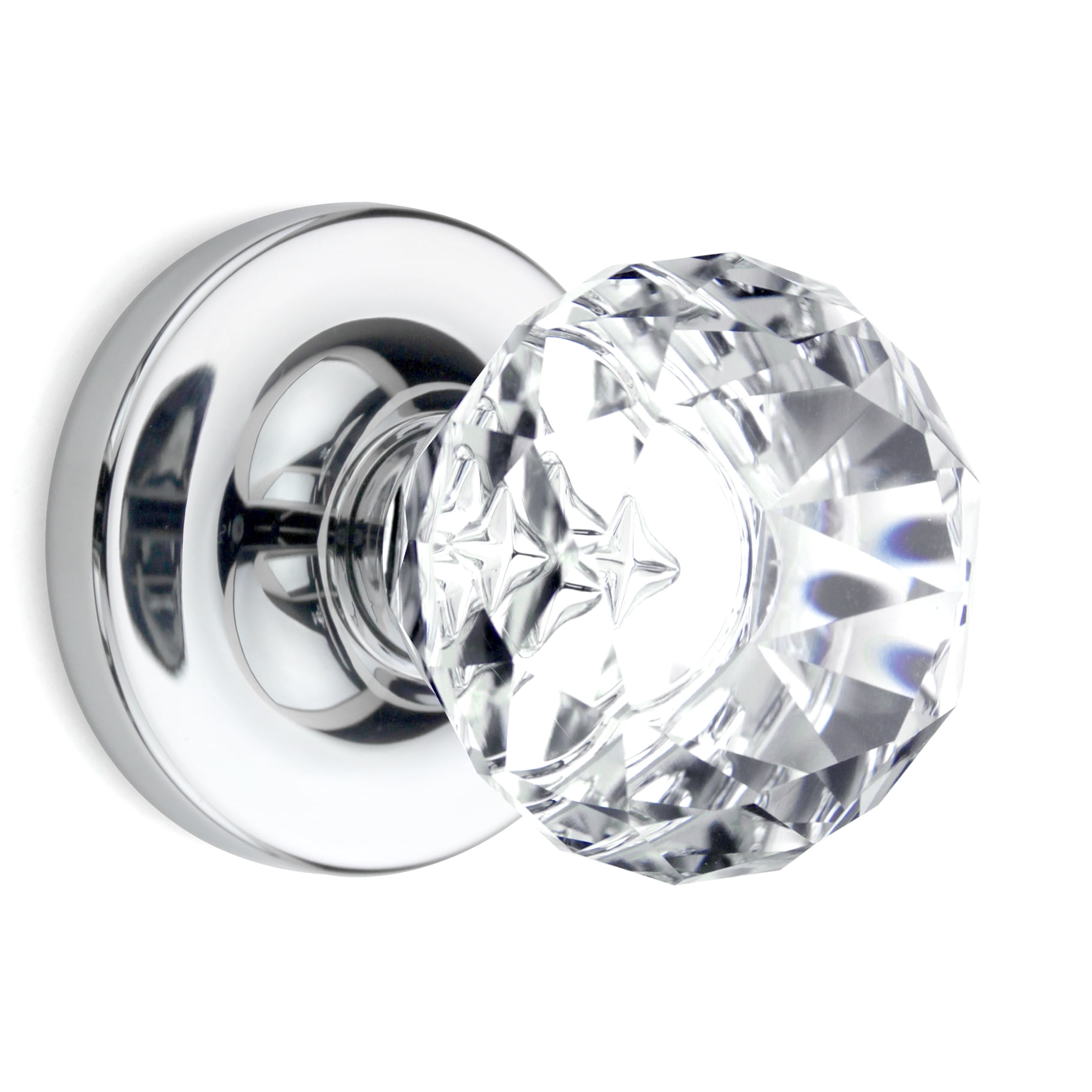 Round Bubble Crystal Door Knob Satin Nickel Privacy Passage Dummy Door Handle 