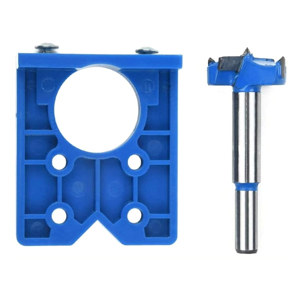 Plantilla de perforación de 35 mm Guía de perforación de orificio de bisagra oculta + broca (azul) Ehuebsd Para estrenar
