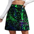 thumbnail image 2 of Mini Skirt for women Paint Splatter Design Skirt Female Green Blue Yellow Elegant Mini Skirts High W, 2 of 7