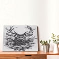 thumbnail image 4 of Daiia Monochrome Deer Floral Print Canvas Decorative Picture – 30x40in Artistic Wall Art, Ready-to-Hang Canvas Print for Living Room（Horizontal）, 4 of 6