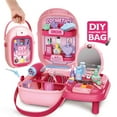thumbnail image 3 of RKSTN Play House Toy Suitcase Tableware Makeup Box Role-Playing Doctor Color Clay Diy Drawing Board Play House 7083 Makeup Models, 3 of 3