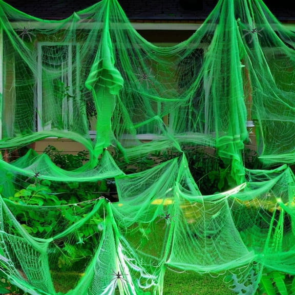 Dserhfy Luminous Spider Webs Halloween Decoration Super Stretch Cobwebs Decoration with Fake Spiders for Parties Haunted Houses