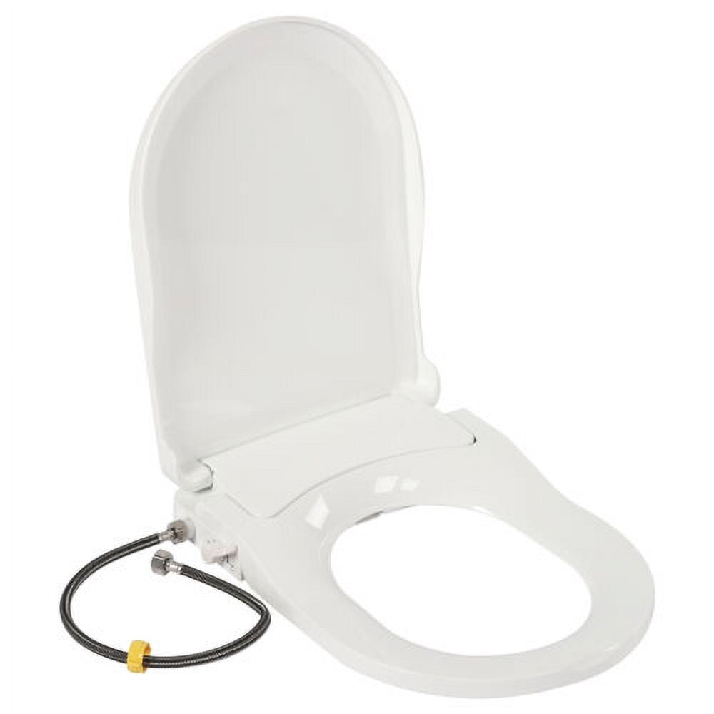 Non-Electric Bidet Toilet Seat Dual Nozzle Fresh Water Spray D-Shape