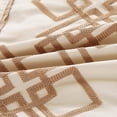 thumbnail image 3 of Chezmoi Collection Liliana King Bed in a Bag 7-Pieces Taupe Geometric 3D Embroidery Pleated Stripe Comforter Set with Sheets All Season Bedding Set, King, 3 of 9