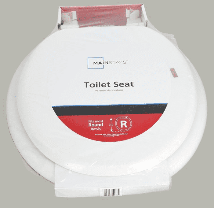 (4 pack) Mainstays Toilet Seat White Round Molded Wooden