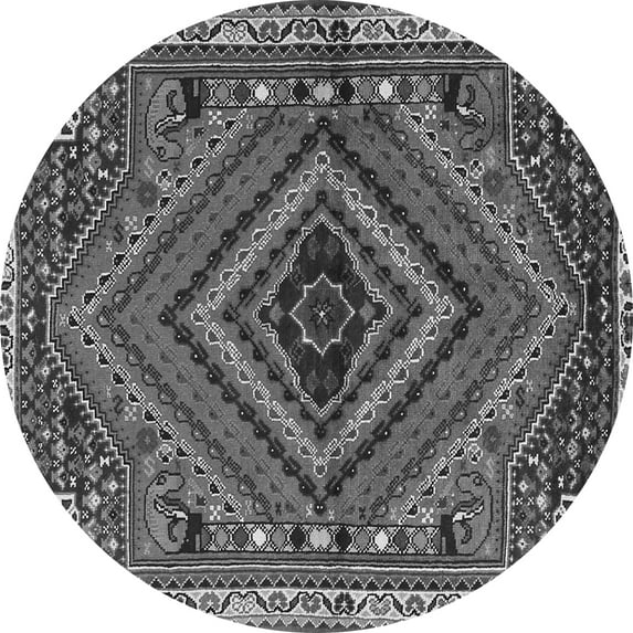 Ahgly Company Indoor Round Persian Gray Traditional Area Rugs, 5' Round