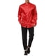 thumbnail image 2 of Camisas de vestir sólidas de manga larga con cuello de banda INSPIRE CHIC para hombres Rojo S, 2 of 6