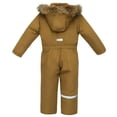 thumbnail image 3 of KAUOD Boys Girls One Piece Waterproof Snowsuits Thick Insulated Winter Outdoor Ski Jumpsuits Kids Faux-F𝐮r Hood Bib Overall, 3 of 9