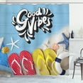 thumbnail image 1 of Ambesonne Chill Shower Curtain, Flip Flops Summer, 69"Wx84"L, Multicolor, 1 of 2