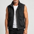 thumbnail image 5 of Atkumj Men Fishing Vest Fashion Multi‑Functional Stand Collar Zip Up Drawstring Hem Oversized Vests Casual Solid Color Loose Mens Outerwear Vests for Outdoor Activity 3XL, 5 of 8