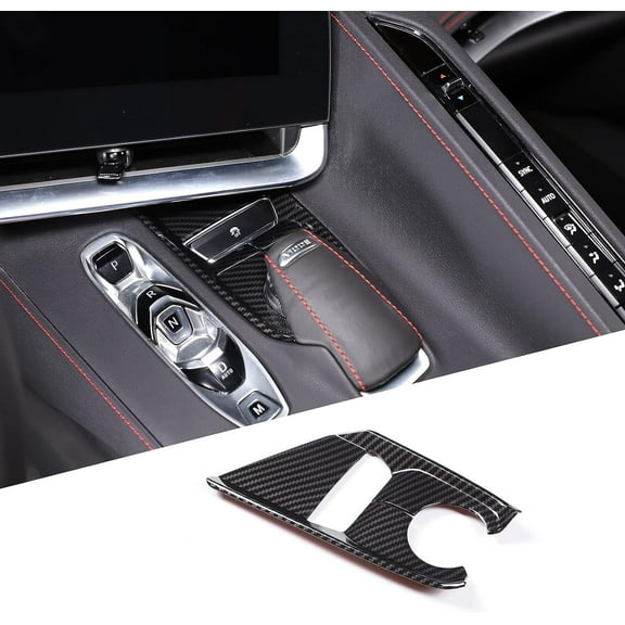 TINKI Gear Shift Panel ESP Anti Slip Switch Panel Trim Cover Compatible with Chevrolet Corvette C8 2020-2023, ABS Center Console Gears Base Panel Cover