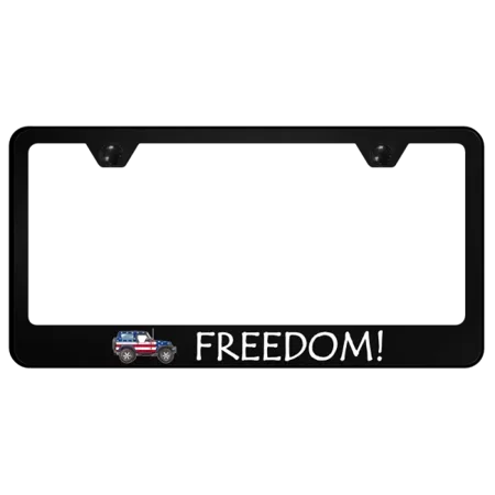 Jeep Truck Freedom Black Polycarbonate License Plate Frame Official Licensed