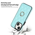 thumbnail image 3 of SaniMore for iPhone 14 6.1" 2022 Case, PU Leather Case with Luxury Fashion Lattice for Girls Women 360° Rotating Metal Ring/Kickstand Shockproof Durable Case For iPhone 14 6.1 Inch, Mint, 3 of 8
