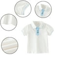 thumbnail image 2 of Ytdscs Kids Baby Short Sleeve T Shirt for Boys Summer Soft Cotton Tees Shirt Toddler Boys Lapel Solid Colours Tees Tops for 2-10 Years, 2 of 8