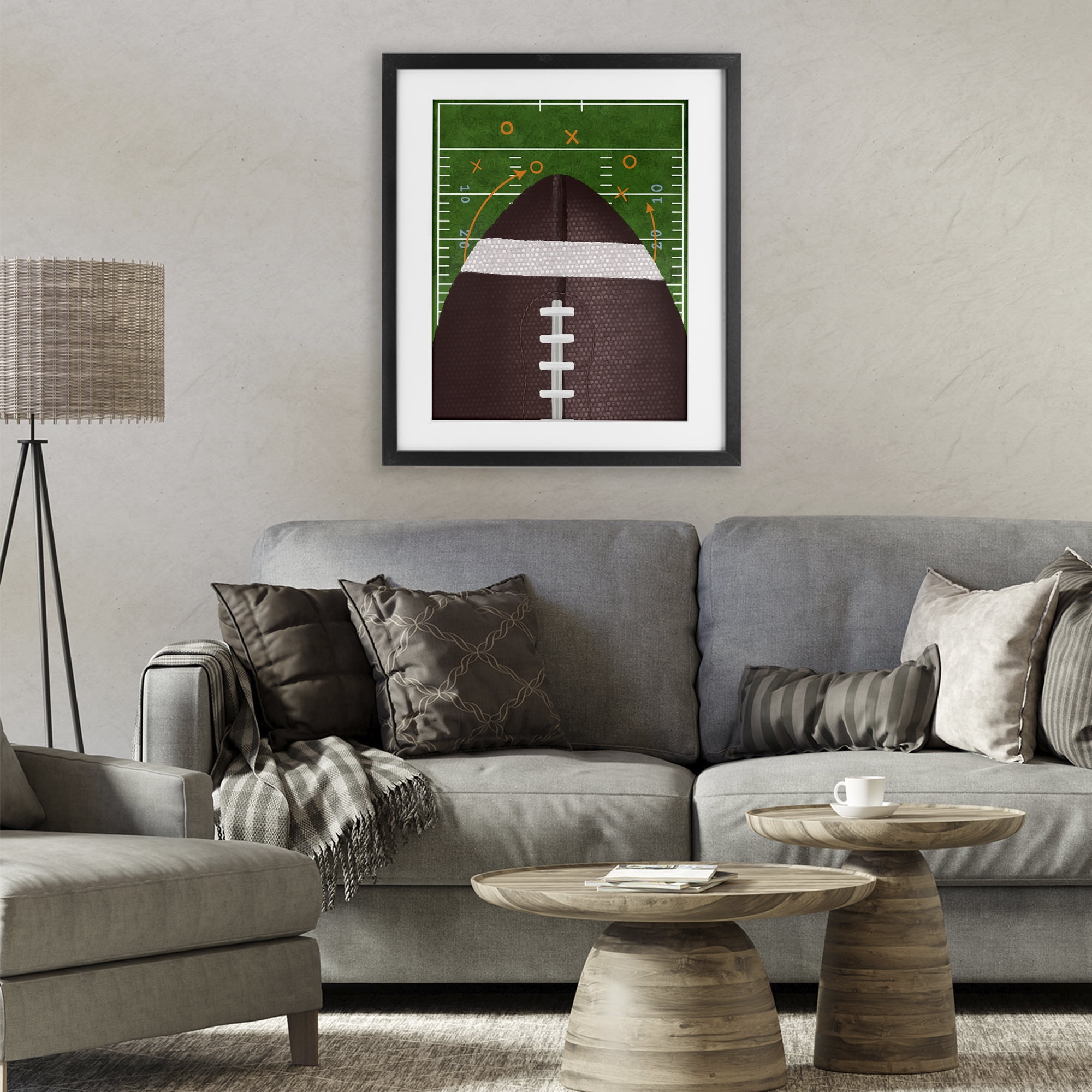 Stupell Industries Football Field Tactics Black Framed Print Under Glass, design by Jennifer Stith