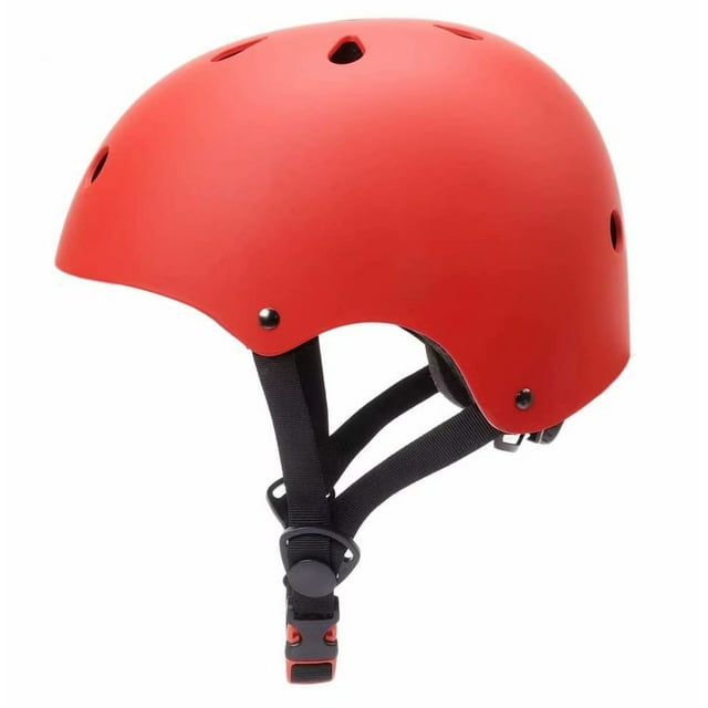 Casque de Vélo pour Enfants et Jeunes Classique 1.0 Certification CE pour Sports Planche à Roulettes Moto 3-13 Ans Rouge-m-Code (52-56cm)