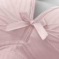 thumbnail image 6 of Hugcore Women's Ribbed Bow Front Wireless Bra - Adjustable Strap Comfort Bralette with Soft Fabric for Daily Relaxed Wear,Pink,48, 6 of 9