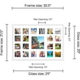 thumbnail image 2 of Instagram 21-Opening White Collage Frame With Mat - 20x29 Solid Wood Frame For (20) 4" x 4" and (1) 8" x 8" Photo - White Matted Instagram 4x4 Collage Photo Frame with Mat with Multi Opening Picture, 2 of 5