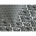 thumbnail image 4 of Ambesonne Damask Quilted Bedspread Set 3 Pcs, Old Blossom with Curves, King Size, Black White, 4 of 5