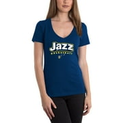 Women's 5th & Ocean by New Era Navy Utah Jazz NBA V-Neck T-Shirt