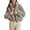 Green, variant on Womens Checkered Sherpa Coats Cropped Cropped Long Sleeve Plaid Fleece Coats Casual Zip up Gingham Outwear with Pockets