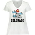 thumbnail image 3 of Inktastic Colorado Mountains and Clouds Women's Plus Size V-Neck T-Shirt, 3 of 5