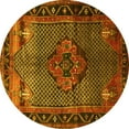 thumbnail image 1 of Ahgly Company Machine Washable Indoor Round Persian Yellow Traditional Area Rugs, 4' Round, 1 of 4