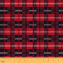 Homewish Black Red Buffalo Patchwork Fabric by the Yard 2 Yards, Chic Fashion Plaid Sewing Fabric, Teens Kids Child Adult Fabric for Sewing, Luxury Bedroom Decor