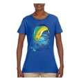 thumbnail image 2 of Mahi-Mahi Fish Catching Small Fish Animal Lover Womens Graphic T-Shirt, Royal, X-Large, 2 of 3