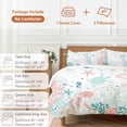 thumbnail image 6 of 3 Piece Coastal Turtle Duvet Cover Set Full Size,Microfiber Comforter/Quilt Cover with Corner Ties and 2 Pillowcases,Teal Green Ocean Coral Starfish Jellyfish All Season Bedding with Zipper Closure, 6 of 8